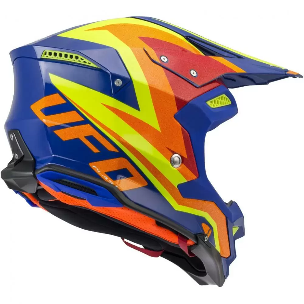UFO Diamond Blue Yellow Orange Motocross Helmet 8 UFO Diamond Blue Yellow Orange Motocross Helmet - Image 6