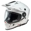 UFO Akan Solid White Dual Sport Helmet -Motorcycle Riding Equipment Store he120 w 14