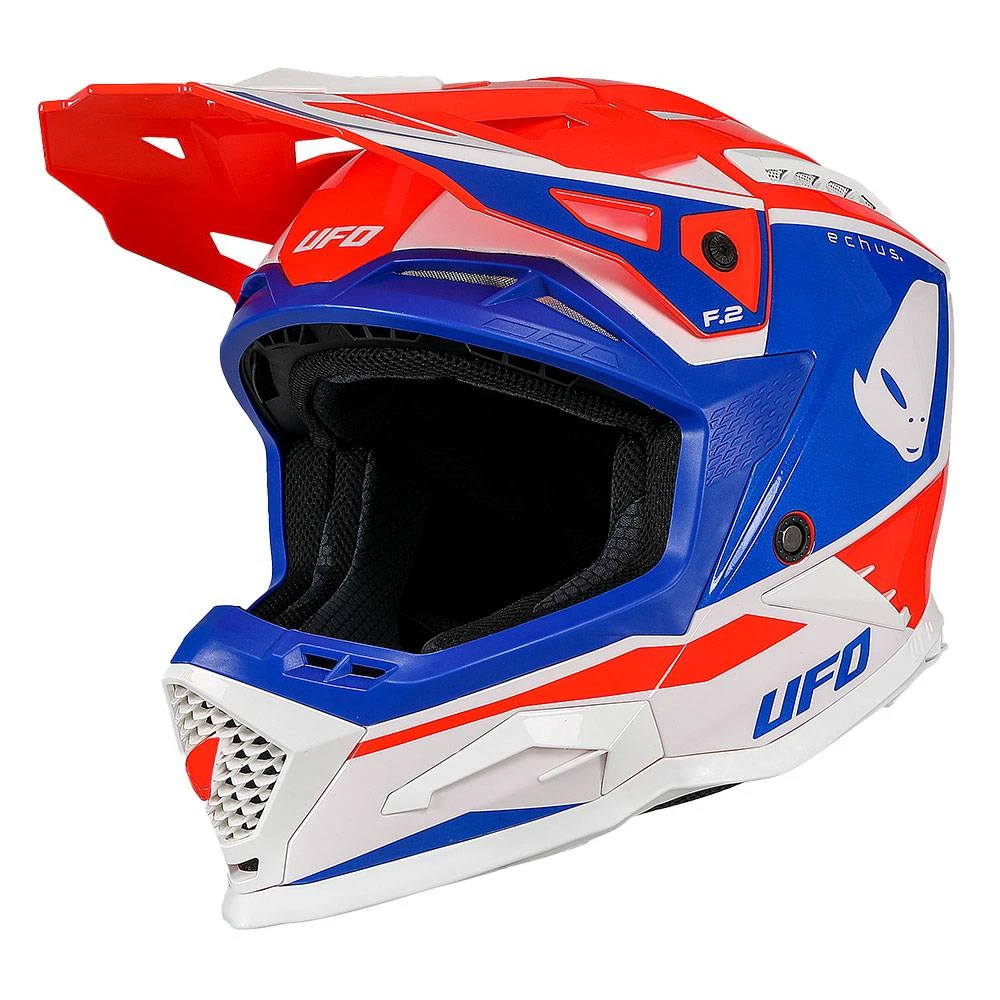 UFO Echus Red Blue White Motocross Helmet 3 UFO Echus Red Blue White Motocross Helmet