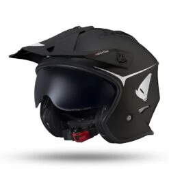 UFO Sheratan Open Face Helmet - Jet Black -Motorcycle Riding Equipment Store he140 k 01 17