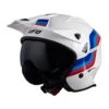 UFO Sheratan Jet Open Face Helmet - White Red Blue -Motorcycle Riding Equipment Store he147 01 1