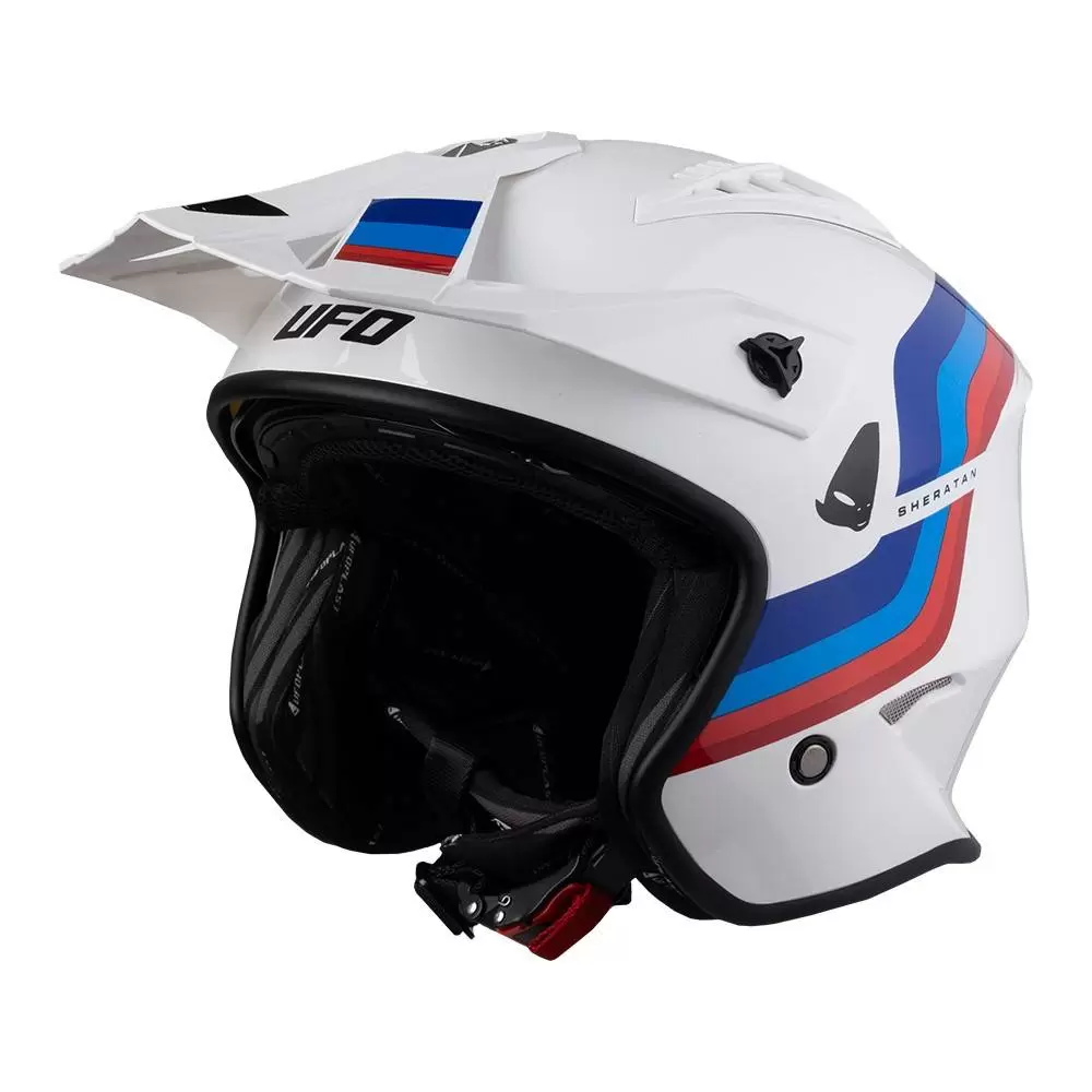 UFO Sheratan Jet Open Face Helmet - White Red Blue 9 UFO Sheratan Jet Open Face Helmet - White Red Blue - Image 7