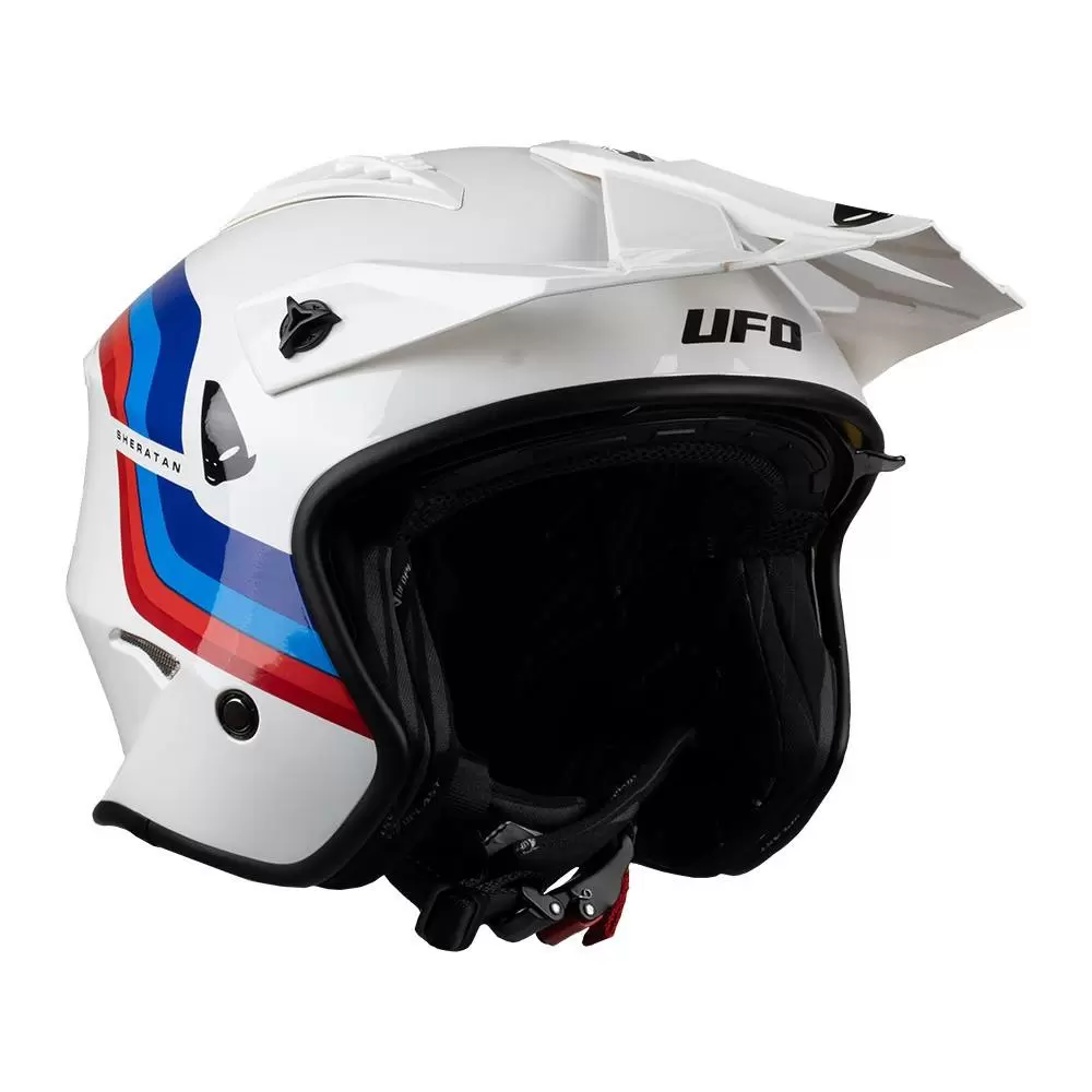 UFO Sheratan Jet Open Face Helmet - White Red Blue 10 UFO Sheratan Jet Open Face Helmet - White Red Blue - Image 8