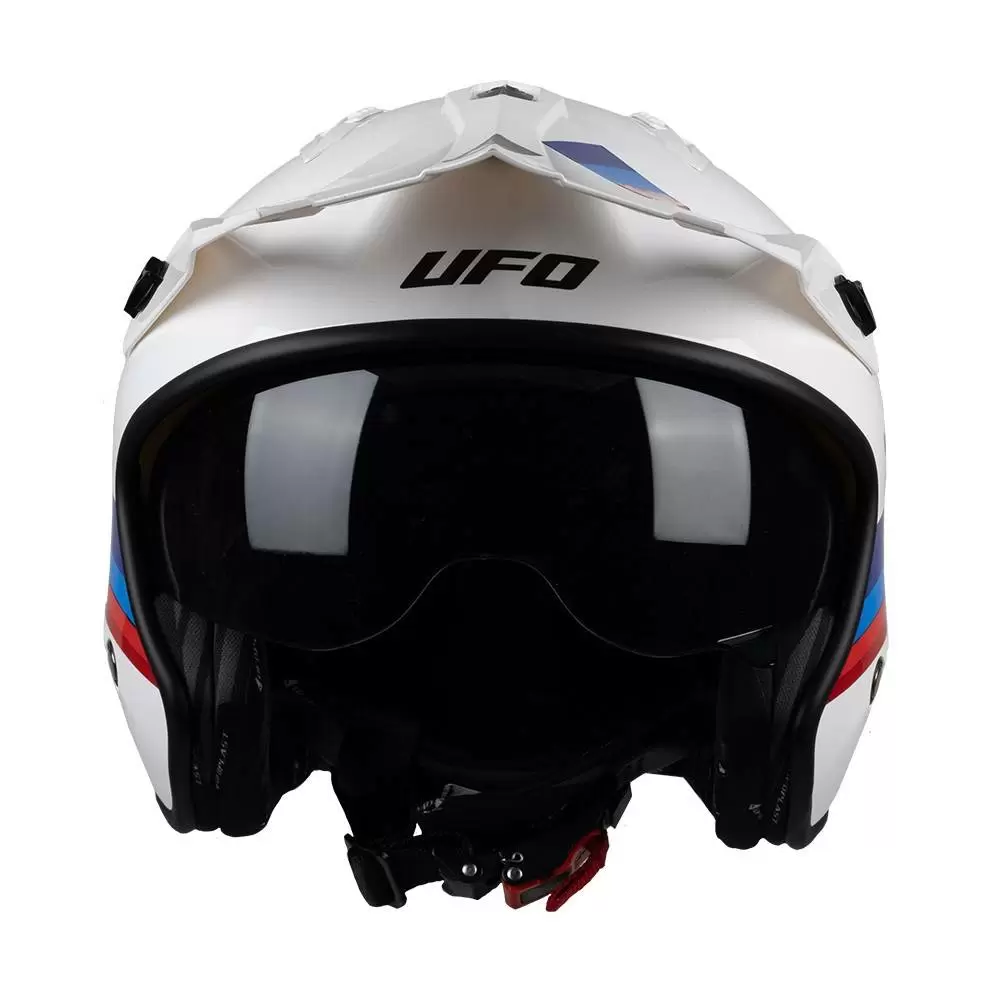 UFO Sheratan Jet Open Face Helmet - White Red Blue 11 UFO Sheratan Jet Open Face Helmet - White Red Blue - Image 9