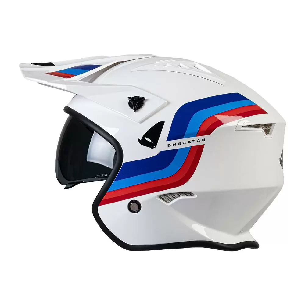 UFO Sheratan Jet Open Face Helmet - White Red Blue 15 UFO Sheratan Jet Open Face Helmet - White Red Blue - Image 13