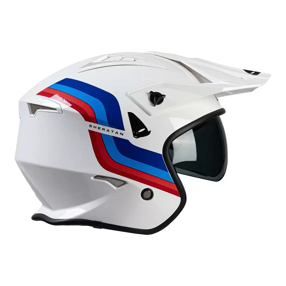 UFO Sheratan Jet Open Face Helmet - White Red Blue 16 UFO Sheratan Jet Open Face Helmet - White Red Blue - Image 14