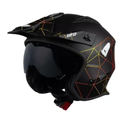 UFO Sheratan Net Open Face Helmet - Jet Black -Motorcycle Riding Equipment Store he149 01 jpg