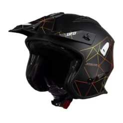 UFO Sheratan Net Open Face Helmet - Jet Black -Motorcycle Riding Equipment Store he149 02 jpg