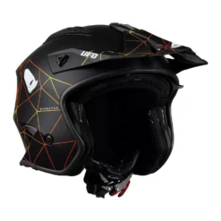 UFO Sheratan Net Open Face Helmet - Jet Black -Motorcycle Riding Equipment Store he149 03 jpg