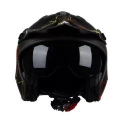 UFO Sheratan Net Open Face Helmet - Jet Black -Motorcycle Riding Equipment Store he149 04 jpg