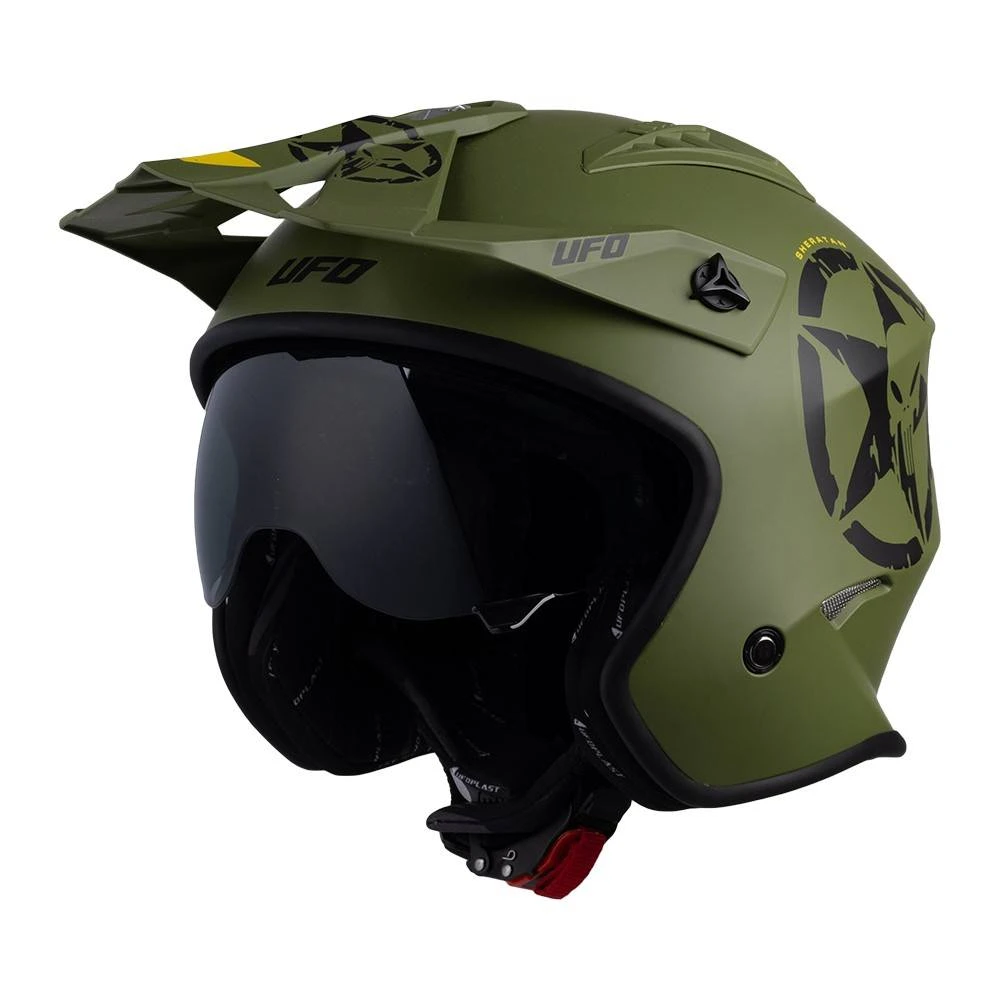 UFO Sheratan Jet Open Face Helmet - Military Green 5 UFO Sheratan Jet Open Face Helmet - Military Green - Image 3