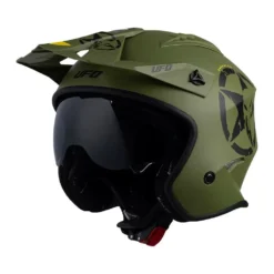 UFO Sheratan Jet Open Face Helmet - Military Green 21 UFO Sheratan Jet Open Face Helmet - Military Green -Motorcycle Riding Equipment Store he150 01 jpg