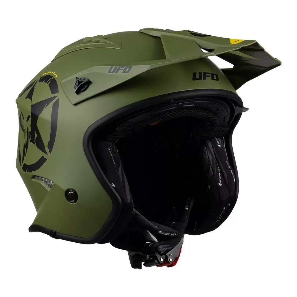 UFO Sheratan Jet Open Face Helmet - Military Green 10 UFO Sheratan Jet Open Face Helmet - Military Green - Image 8