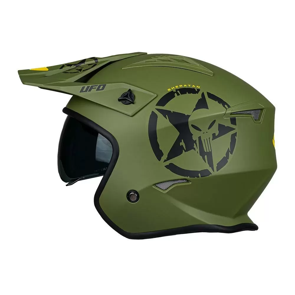 UFO Sheratan Jet Open Face Helmet - Military Green 15 UFO Sheratan Jet Open Face Helmet - Military Green - Image 13
