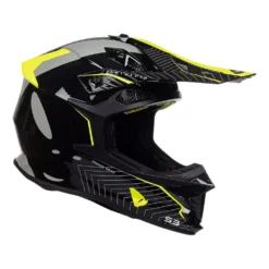 UFO Intrepid Motocross Helmet - Grey Black Neon Yellow -Motorcycle Riding Equipment Store he155 02 jpg