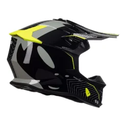 UFO Intrepid Motocross Helmet - Grey Black Neon Yellow -Motorcycle Riding Equipment Store he155 07 jpg