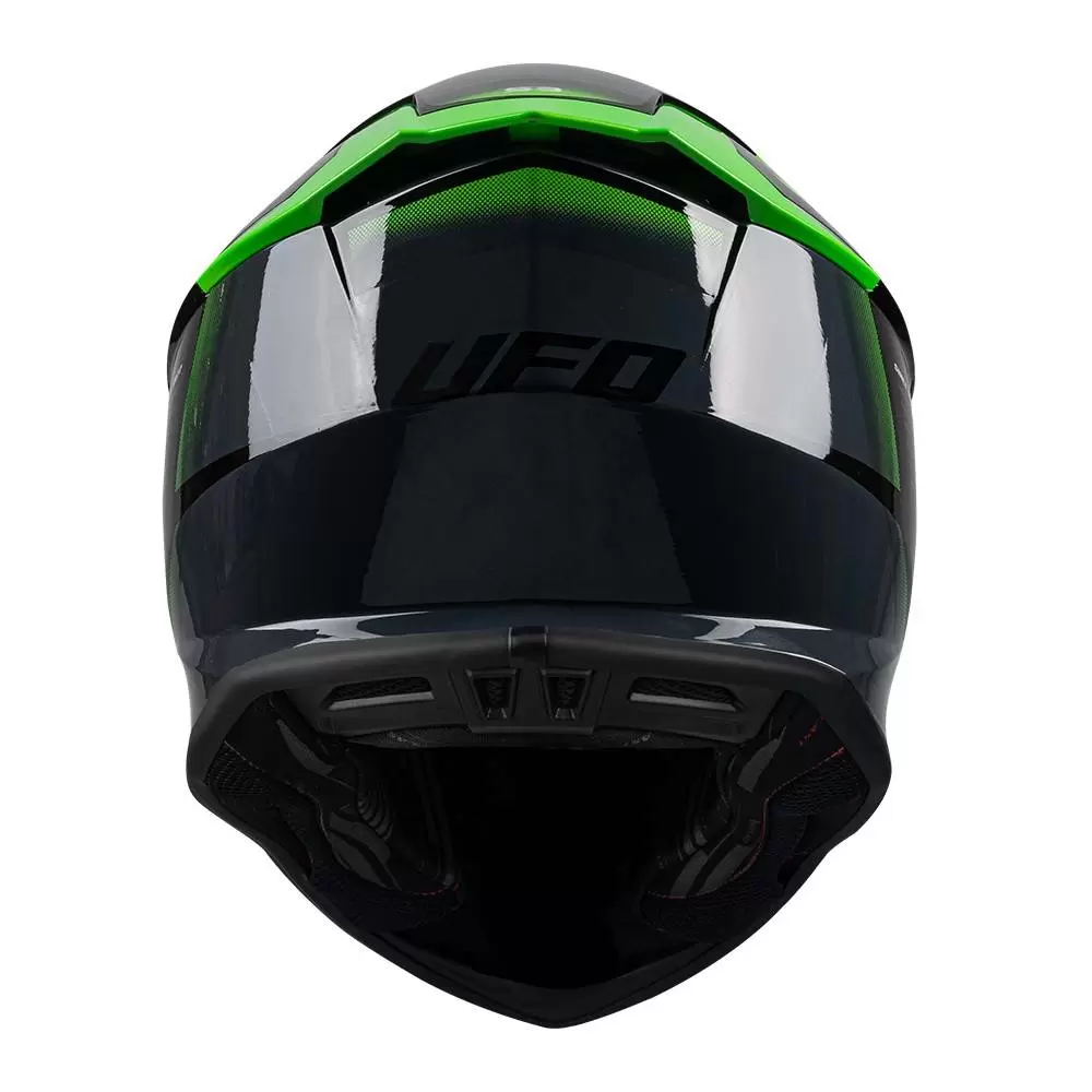 UFO Intrepid Motocross Helmet - Grey Black Neon Green 11 UFO Intrepid Motocross Helmet - Grey Black Neon Green - Image 9