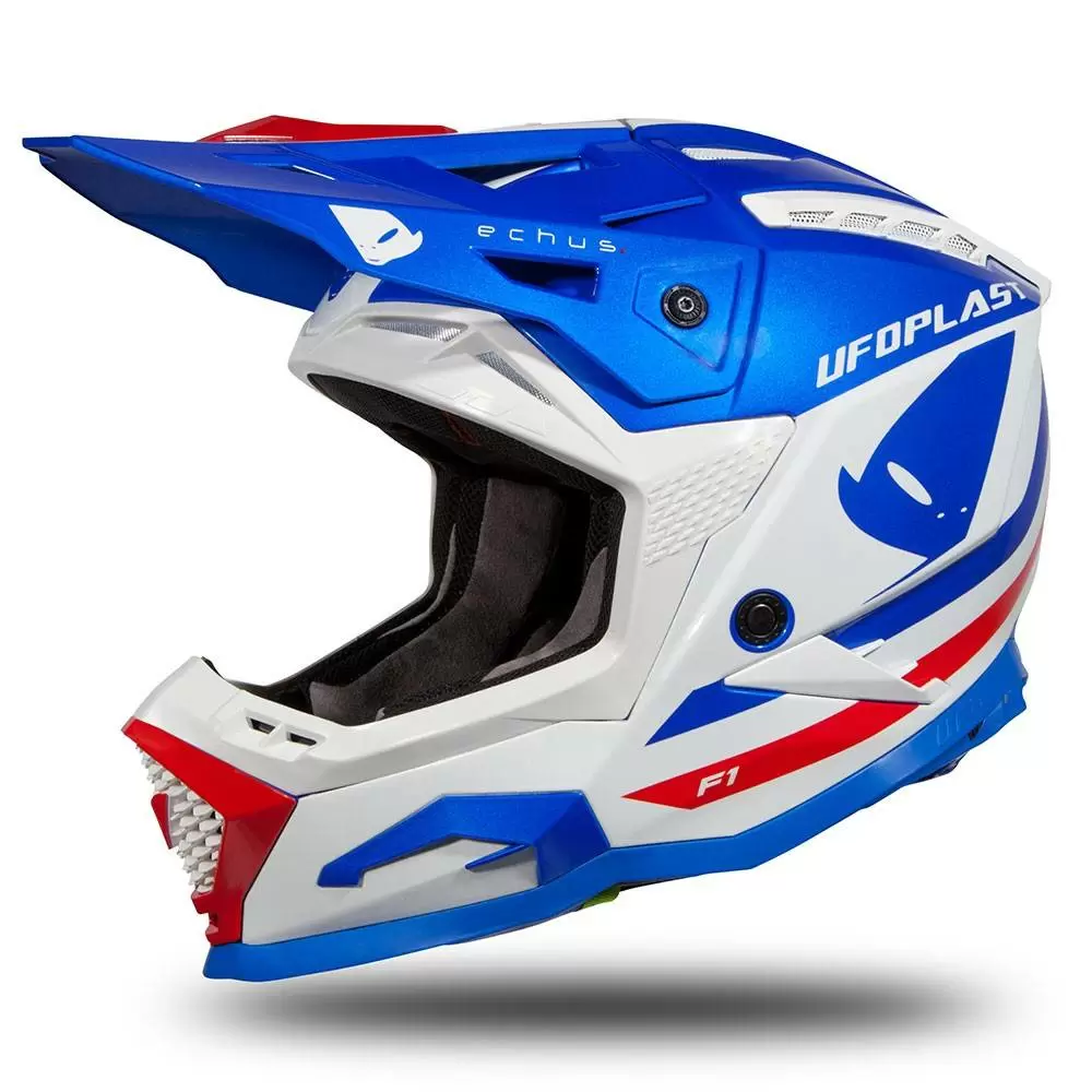 UFO Echus Blue White Red Gloss Motocross Helmet 4 UFO Echus Blue White Red Gloss Motocross Helmet - Image 2