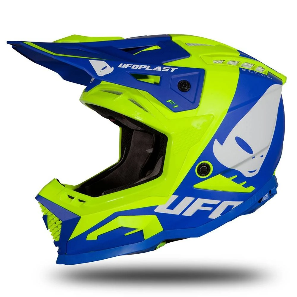 UFO Echus Blue Neon Yellow Motocross Helmet 3 UFO Echus Blue Neon Yellow Motocross Helmet
