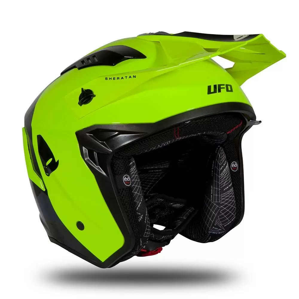 UFO Sheratan Neon Yellow Black Jet Open Face Helmet 11 UFO Sheratan Neon Yellow Black Jet Open Face Helmet - Image 9