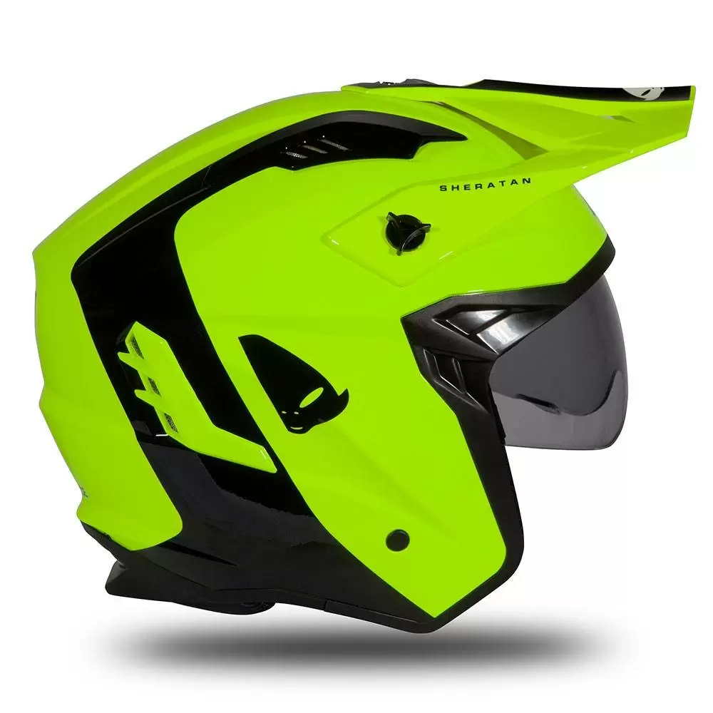 UFO Sheratan Neon Yellow Black Jet Open Face Helmet 10 UFO Sheratan Neon Yellow Black Jet Open Face Helmet - Image 8