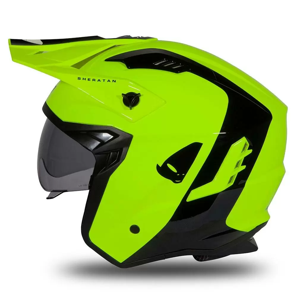 UFO Sheratan Neon Yellow Black Jet Open Face Helmet 7 UFO Sheratan Neon Yellow Black Jet Open Face Helmet - Image 5