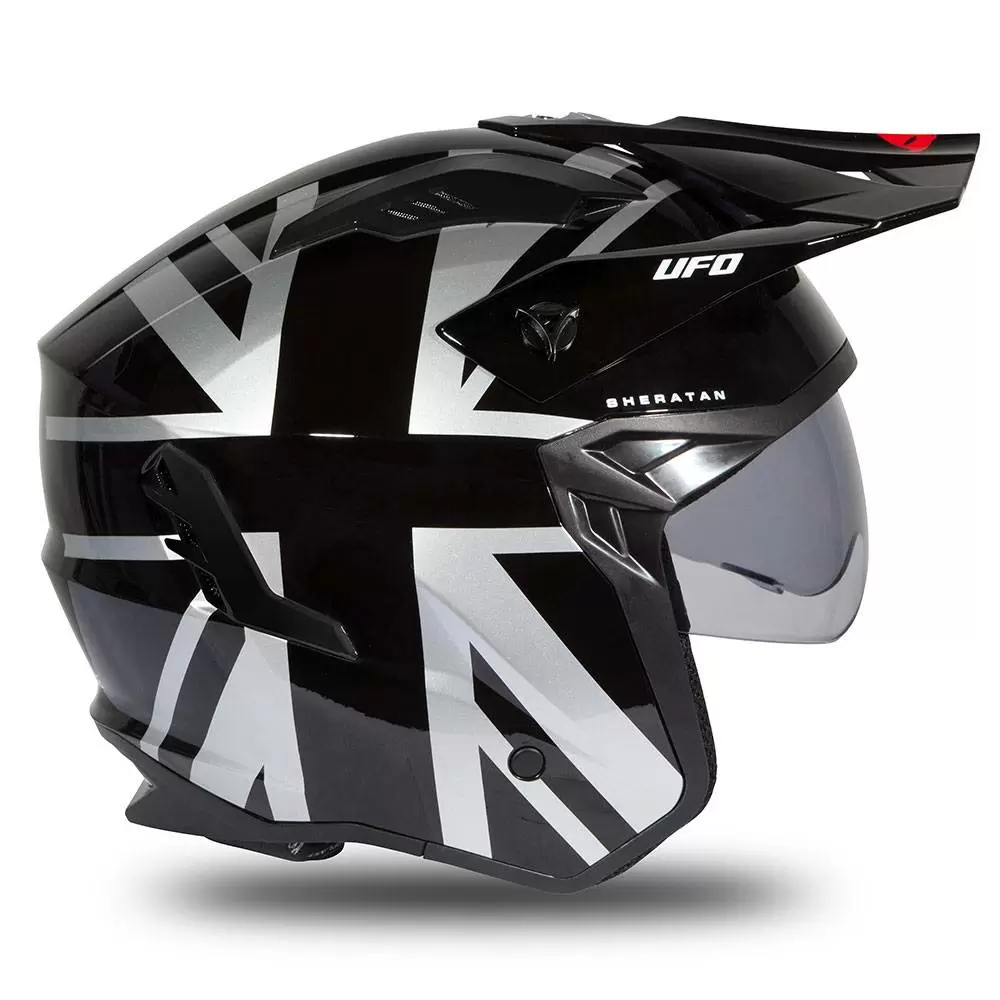 UFO Sheratan Black Grey Red Gloss Jet Open Face Helmet 15 UFO Sheratan Black Grey Red Gloss Jet Open Face Helmet - Image 13