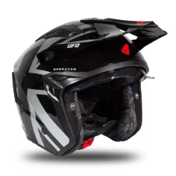 UFO Sheratan Black Grey Red Gloss Jet Open Face Helmet 25 UFO Sheratan Black Grey Red Gloss Jet Open Face Helmet -Motorcycle Riding Equipment Store he184 03 jpg