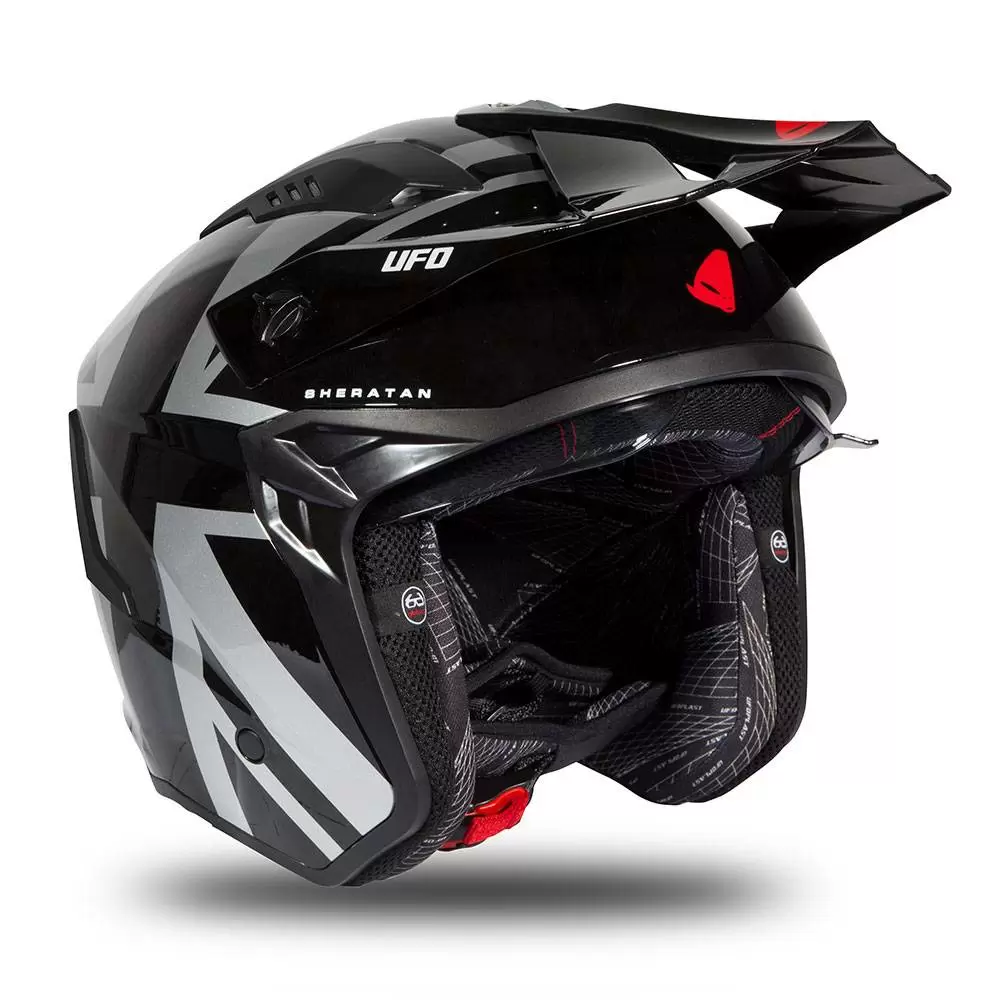 UFO Sheratan Black Grey Red Gloss Jet Open Face Helmet 13 UFO Sheratan Black Grey Red Gloss Jet Open Face Helmet - Image 11