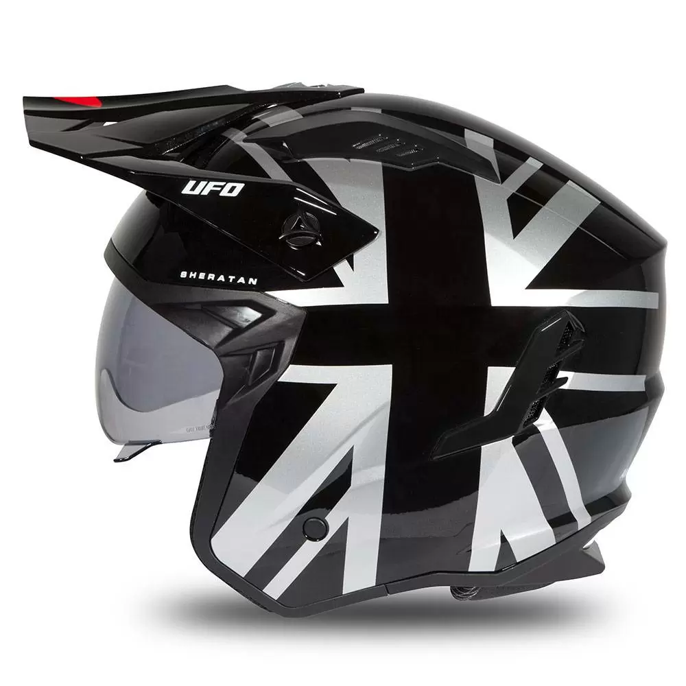 UFO Sheratan Black Grey Red Gloss Jet Open Face Helmet 7 UFO Sheratan Black Grey Red Gloss Jet Open Face Helmet - Image 5