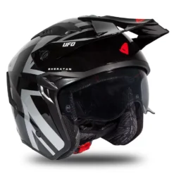 UFO Sheratan Black Grey Red Gloss Jet Open Face Helmet 18 UFO Sheratan Black Grey Red Gloss Jet Open Face Helmet -Motorcycle Riding Equipment Store he184 10 jpg