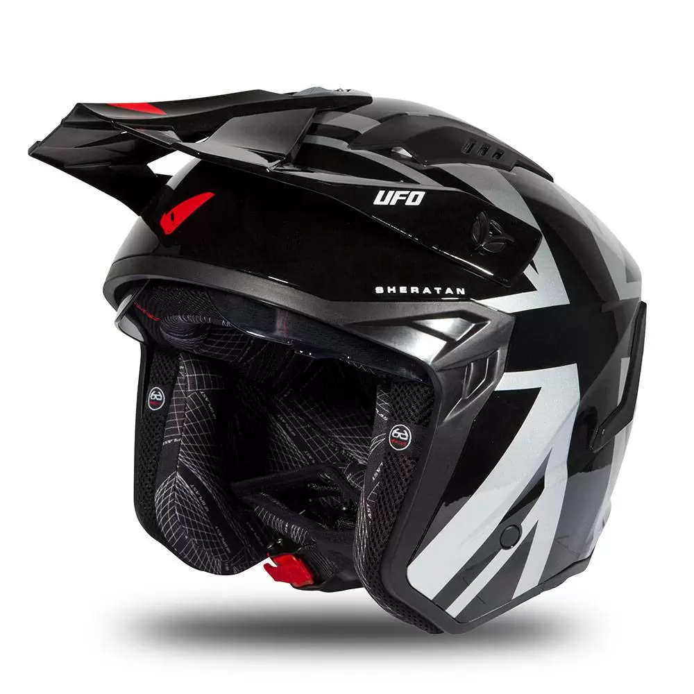 UFO Sheratan Black Grey Red Gloss Jet Open Face Helmet 4 UFO Sheratan Black Grey Red Gloss Jet Open Face Helmet - Image 2