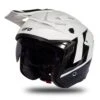 UFO Sheratan White Black Gloss Jet Open Face Helmet -Motorcycle Riding Equipment Store he185 01