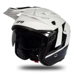 UFO Sheratan White Black Gloss Jet Open Face Helmet -Motorcycle Riding Equipment Store he185 01 1 jpg