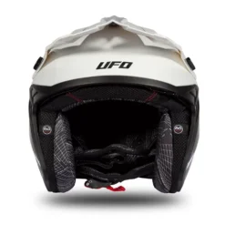 UFO Sheratan White Black Gloss Jet Open Face Helmet -Motorcycle Riding Equipment Store he185 05 jpg