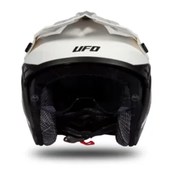 UFO Sheratan White Black Gloss Jet Open Face Helmet -Motorcycle Riding Equipment Store he185 09 jpg