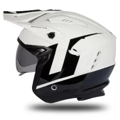 UFO Sheratan White Black Gloss Jet Open Face Helmet -Motorcycle Riding Equipment Store he185 10 jpg