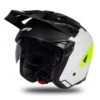 UFO Sheratan White Black Neon Yellow Matt Jet Open Face Helmet -Motorcycle Riding Equipment Store he186 03