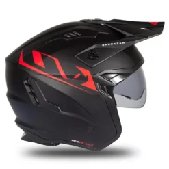 UFO Sheratan Black Red Matt Jet Open Face Helmet -Motorcycle Riding Equipment Store he187 08 jpg