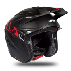 UFO Sheratan Black Red Matt Jet Open Face Helmet -Motorcycle Riding Equipment Store he187 12 jpg