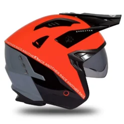 UFO Sheratan Red Black Grey Gloss Jet Open Face Helmet -Motorcycle Riding Equipment Store he188 06 jpg