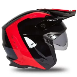 UFO Sheratan Red Black Gloss Jet Open Face Helmet 26 UFO Sheratan Red Black Gloss Jet Open Face Helmet -Motorcycle Riding Equipment Store he189 02 jpg