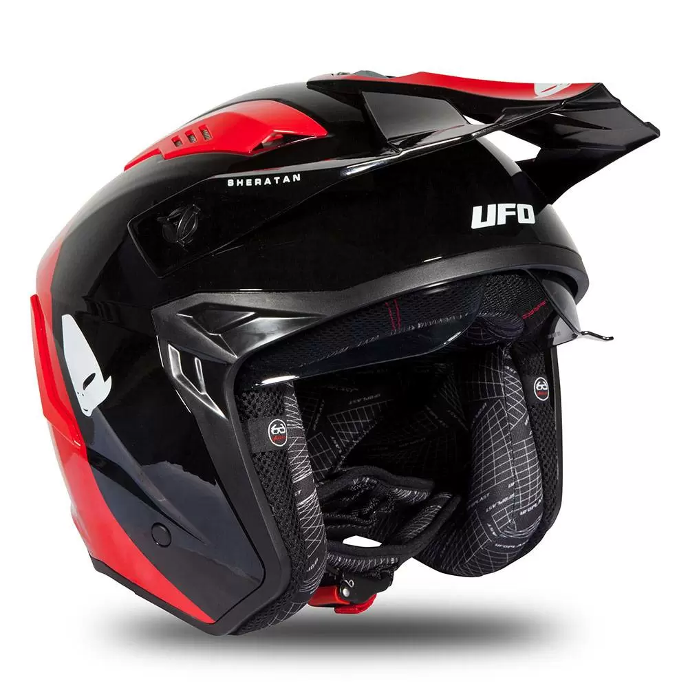 UFO Sheratan Red Black Gloss Jet Open Face Helmet 13 UFO Sheratan Red Black Gloss Jet Open Face Helmet - Image 11