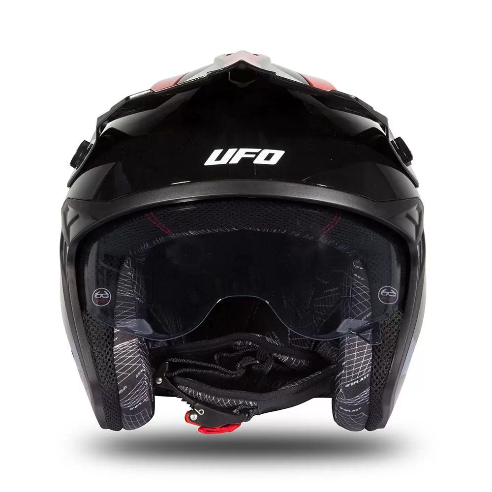 UFO Sheratan Red Black Gloss Jet Open Face Helmet 10 UFO Sheratan Red Black Gloss Jet Open Face Helmet - Image 8