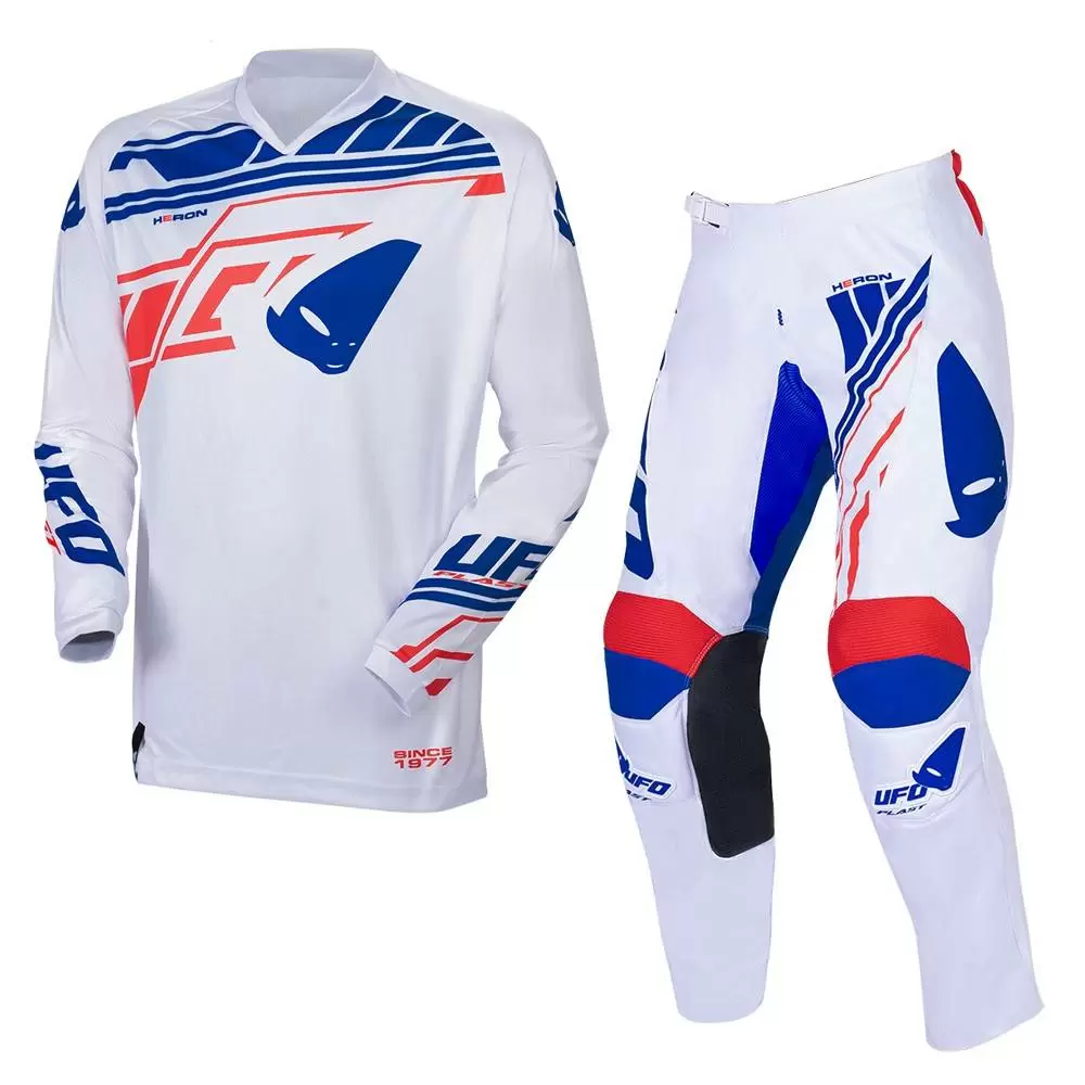 UFO Heron White Motocross Kit Combo 3 UFO Heron White Motocross Kit Combo