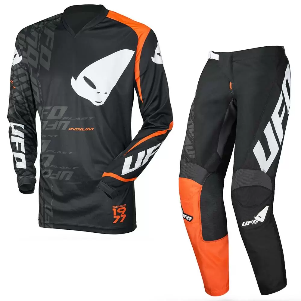 UFO Indium Black Jersey, Pant Motocross Kit Combo 3 UFO Indium Black Jersey, Pant Motocross Kit Combo