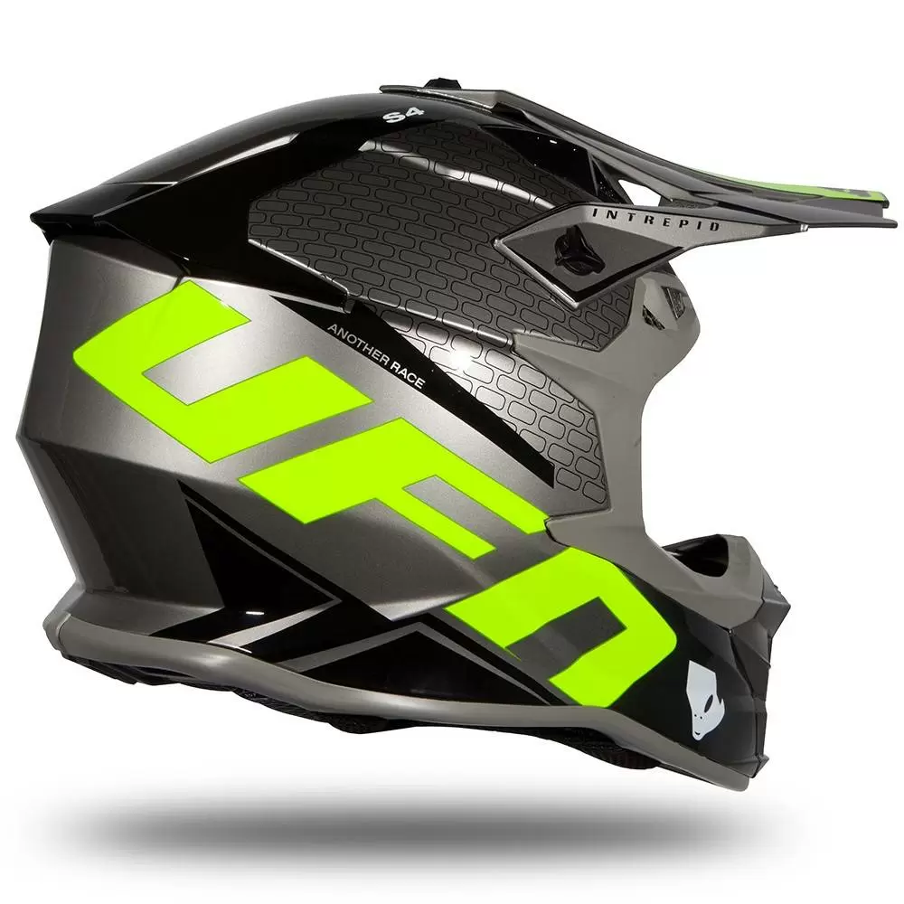 UFO Intrepid Grey Neon Yellow Motocross Helmet 14 UFO Intrepid Grey Neon Yellow Motocross Helmet - Image 12