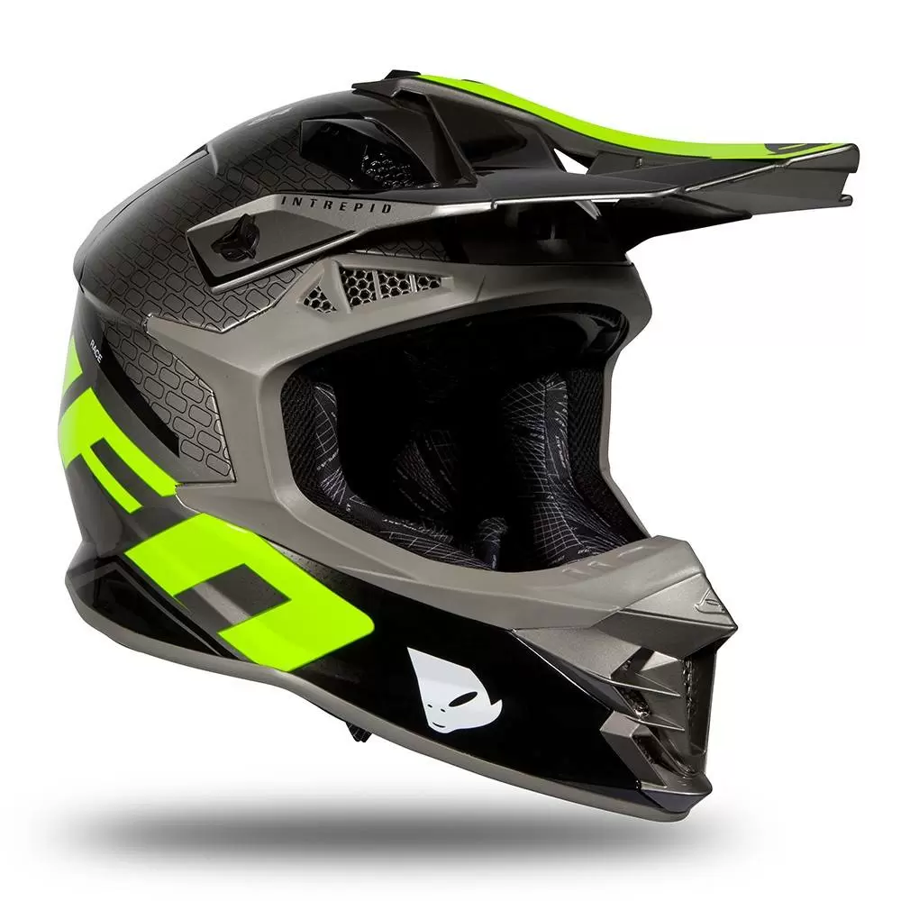 UFO Intrepid Grey Neon Yellow Motocross Helmet 12 UFO Intrepid Grey Neon Yellow Motocross Helmet - Image 10