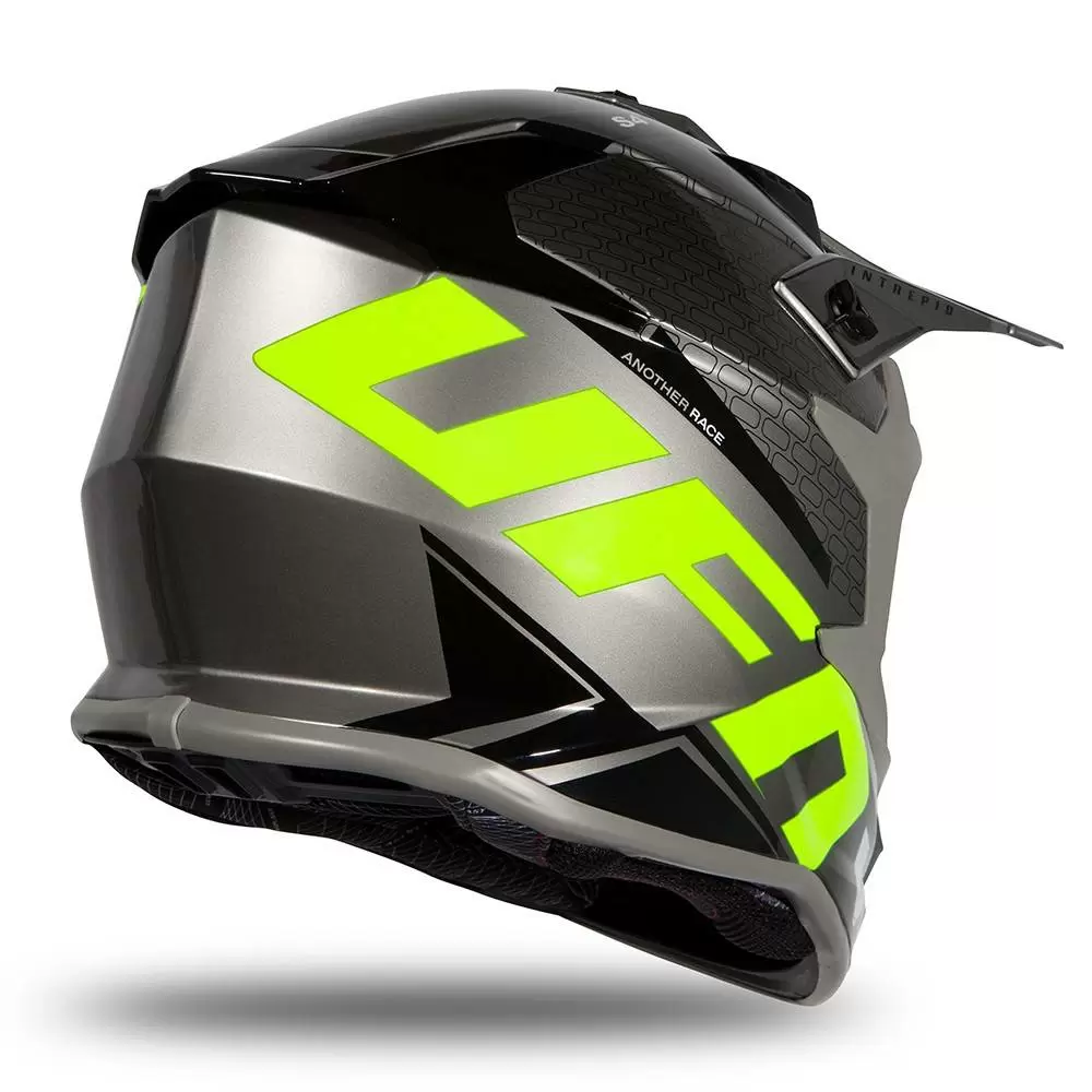 UFO Intrepid Grey Neon Yellow Motocross Helmet 9 UFO Intrepid Grey Neon Yellow Motocross Helmet - Image 7