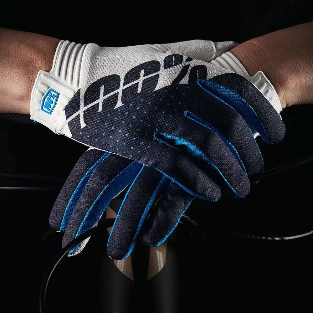 100% ITrack White Steel Grey Motocross Gloves 8 100% ITrack White Steel Grey Motocross Gloves - Image 6